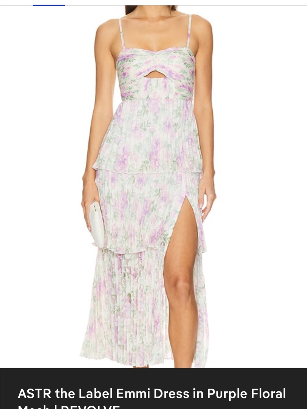 Astr Emmi Lavender Floral Tiered Maxi Dress with Cutout